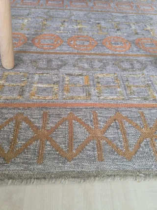 Tappeto etnico grigio e terra 160x90