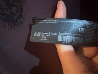 Top lencero Mango encaje negro/marrón T.M