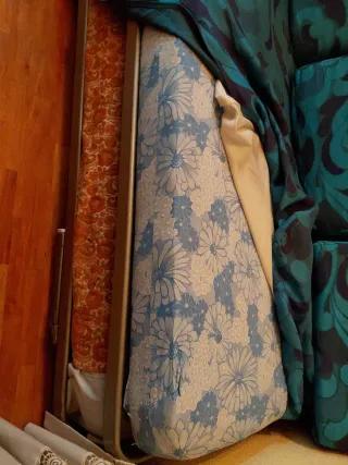 Sofá Cama Azul y Naranja