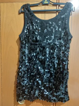 Top lentejuelas FORMUL@ negro talla M