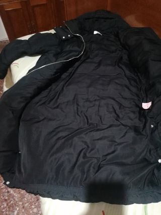 abrigo largo acolchado negro talla xs