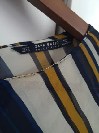 Conjunto Blusa Rayas Zara y Pantalón Blanco