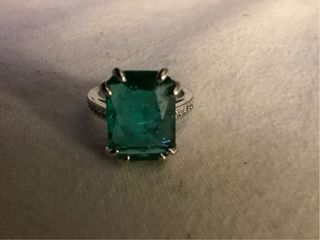 Anillo Plata Ley Piedra Verde Esmeralda