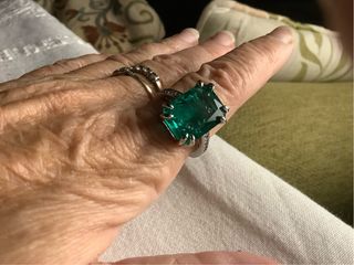 Anillo Plata Ley Piedra Verde Esmeralda