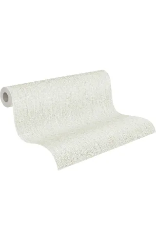 Papel pintado blanco y dorado