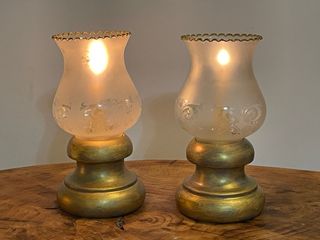 Set di 2 Candelabri Dorati