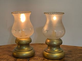 Set di 2 Candelabri Dorati