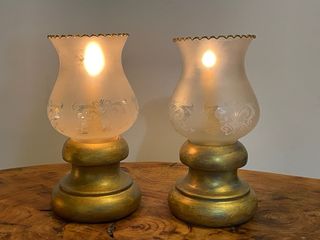 Set di 2 Candelabri Dorati