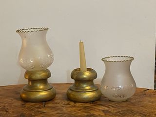 Set di 2 Candelabri Dorati