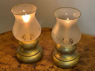 Set di 2 Candelabri Dorati