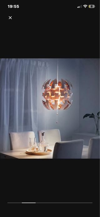 Lámpara Techo Ikea Blanca y Dorada