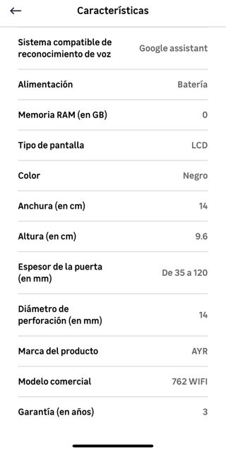 Mirilla digital AYR 762 color negro