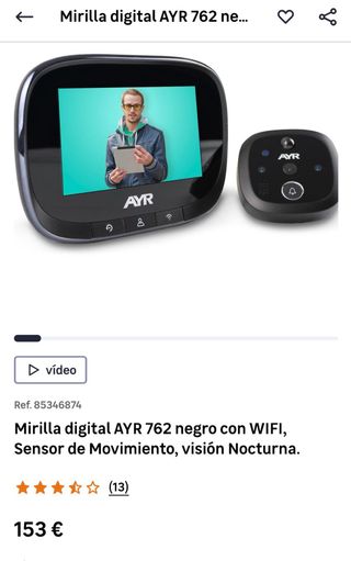 Mirilla digital AYR 762 color negro