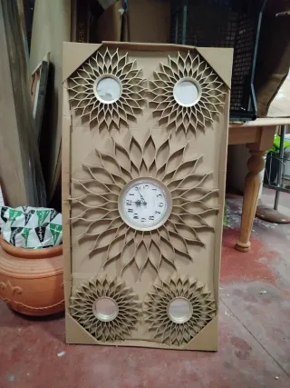 Orologio da parete con 4 specchi dorati