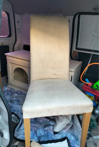 Juego de 2 sillas de comedor beige