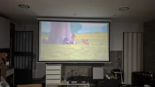 Proyector LED y Pantalla Retráctil