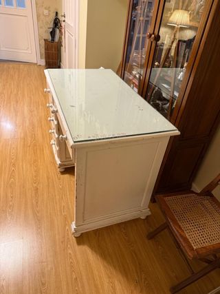 Mesa de estudio blanca de madera maciza