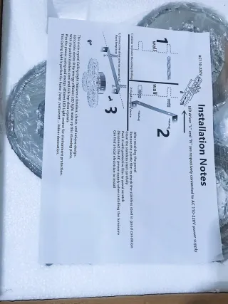 2 Lámpara Moderna 3 Anillos Cristal LED