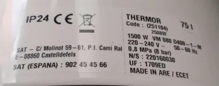Termo eléctrico Thermor 75L