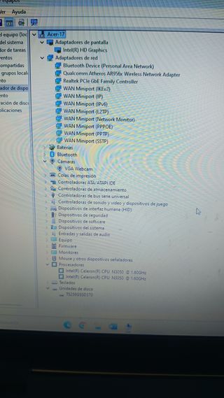 Ordenador portatil Acer 17 pulgadas