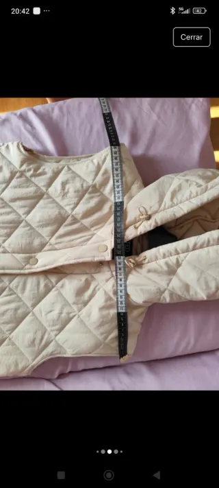 Chaleco guata largo beige