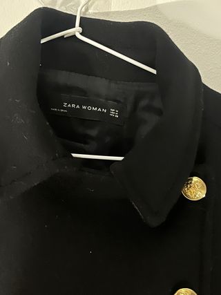 Chaquetón Zara Negro Doble Botonadura