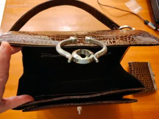 Bolso piel serpiente marrón