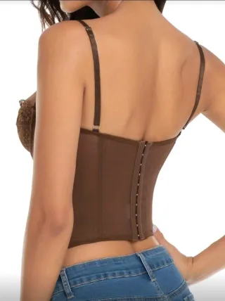 Corpiño encaje marrón talla XS