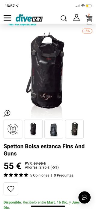 Bolsa de pesca Spearguns y Aletas