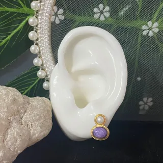 Pendientes Charoíta Natural Baño Oro