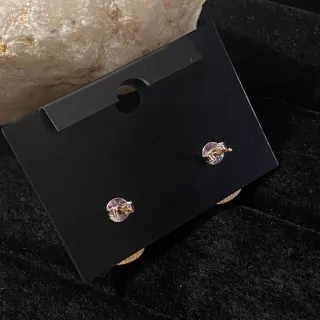 Pendientes Charoíta Natural Baño Oro