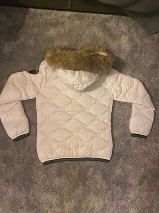 Blauer Piumino Bianco con Pelliccia Taglia S