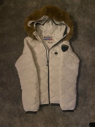 Blauer Piumino Bianco con Pelliccia Taglia S