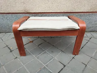 Poggiapiedi puff IKEA Poäng in legno massello vintage