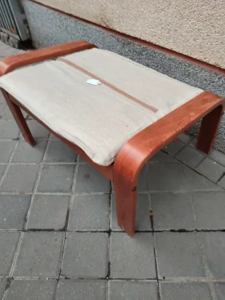 Poggiapiedi puff IKEA Poäng in legno massello vintage