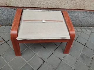 Poggiapiedi puff IKEA Poäng in legno massello vintage