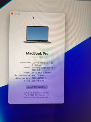 MacBook Pro 15” 2018 A1990