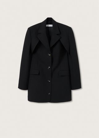 Blazer Mango Desmontable Negro