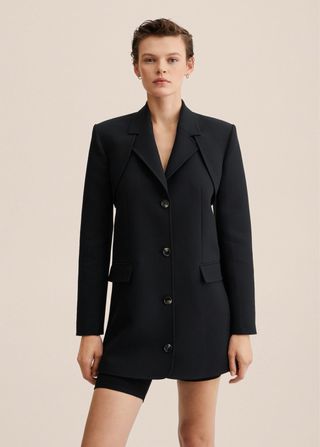 Blazer Mango Desmontable Negro