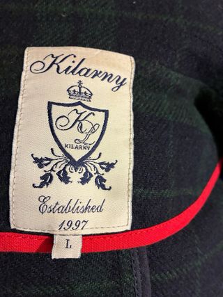 Chaquetón paño cuadros verde y negro Talla L