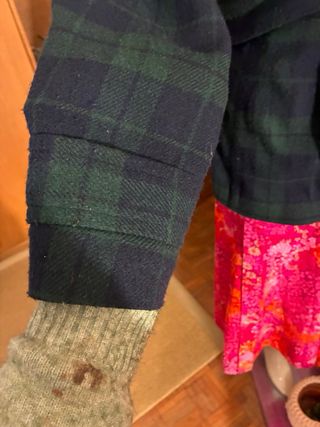 Chaquetón paño cuadros verde y negro Talla L