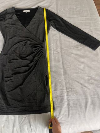 Vestido fiesta brillos negro L