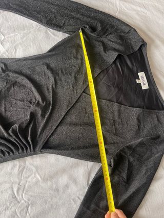 Vestido fiesta brillos negro L