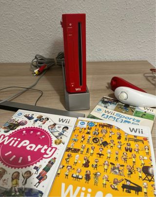 Nintendo Wii Roja + Juegos y Mandos
