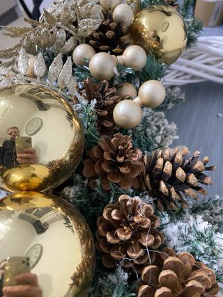 Ghirlanda Natalizia MAXI Oro e Bianco