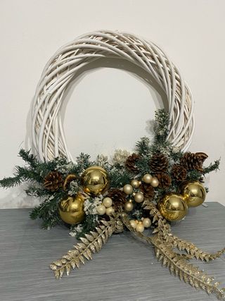Ghirlanda Natalizia MAXI Oro e Bianco