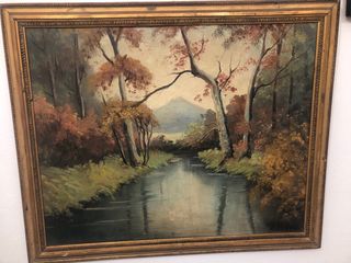 Quadro fiume autunnale 57-47 cm