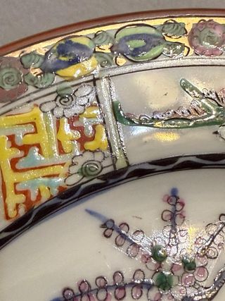 Antico Piatto Porcellana Cinese Galli