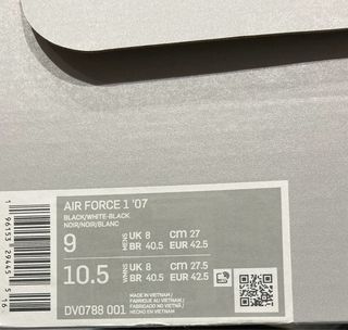 Nike Air Force 1 Panda Hombre Talla 42.5