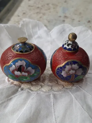 Potiche vintage decorato